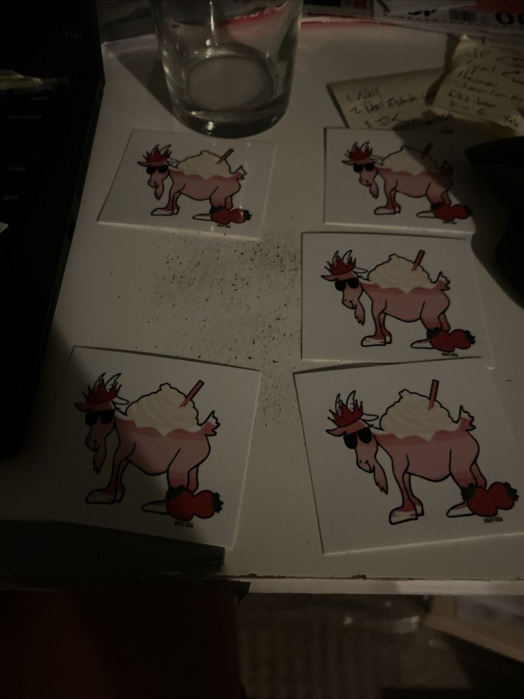 GOAT USA STICKER – Rare Strawberry milkshake goat sticker 🐐 ‼️