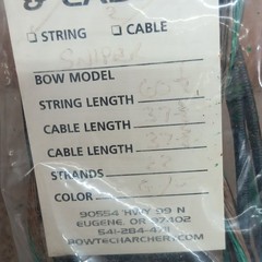 Bowtech Sniper XL String & Cable Set Black/Green Compound Bow 60in MPN 90554