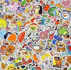 75 Mixed Colors Sticker Lot Book Fun Pack Skateboard Laptop Car Decals