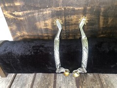 Ladies ROPING SPURS Stainless Steel 1/2” Band Women’s Roper Western AHE 318