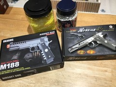 G&G Xtreme 45 Airsoft Pistol Set, 2 in box (read description) with premium fill