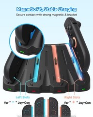 Charging Dock for Switch 2 JoyCon, Magnetic Fast Charger Station for 4 JoyCon…