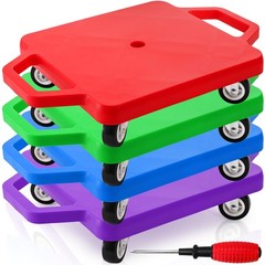 Avla 4 Pack Sports Scooter Board Handles Plastic Casters Floor Scooters For