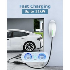 NACS EV Charging Extension Cable for Tesla, 16.4ft 240V 50A 12KW Level 1/2, C…