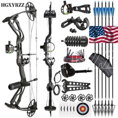 0-70lbs Compound Bow Set 320FPS Sight Carbon Arrows Feathers Shoting Archery
