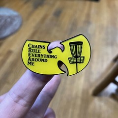Disc Golf Pin -double posted metal Enamel Hat Pin Lapel For Bag- CREAM