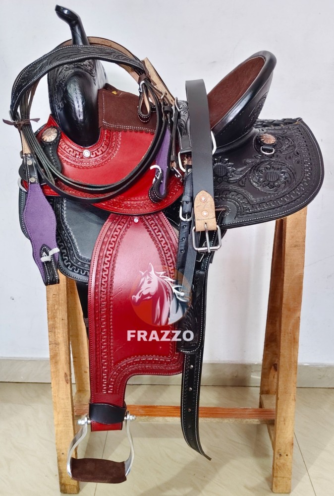 Western Leather Saddle: Hand made Western Horse Saddle With Tack Set