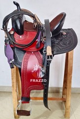 Western Leather Saddle: Hand made Western Horse Saddle With Tack Set