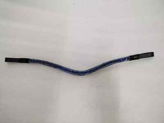 Designer Blue Crystal Horse Leather 3 Row Browband.