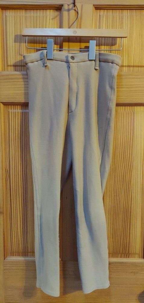 Devon Aire Beige English Riding Breeches Sz 26 Kids or Womens Elastic 22″ Inseam