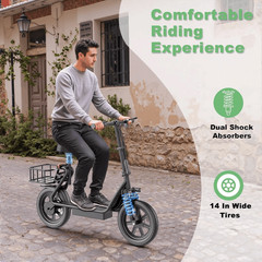 AOVOPRO ESBS Electric Scooter with Seat, Commuter Foldable, 500W, 22mph