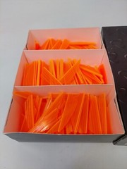 2.1″ Orange Zeon Fusion Edge Glow Vanes By Norway DuraVanes: Pack Of 500 Count