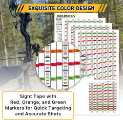 Archery Sight Tape, Sight from 20 to 100/120 Yards, Bow Sight Tape with Calibrat