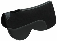 Western Close Contact Contoured Saddle Pad 32″x 32″x 1 Black Wool Felt + Leather