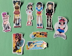 Hook-ups Inspired Girls Stickers Set 2.4 Surf Skate Vinyl Laminated Die-cut
