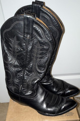 Tony Lama Men’s Black Leather Western Cowboy Boots US 9.5 Style 6214