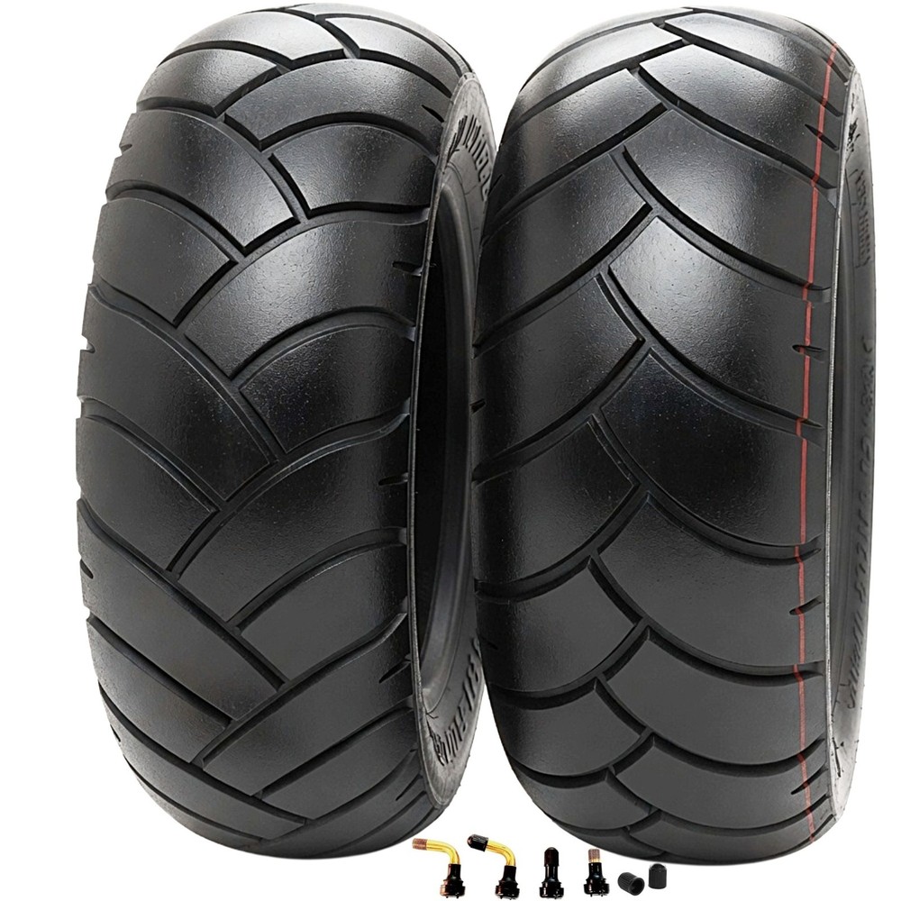 80/65-6 Tubeless Off-Road Tire 10×3 Vacuum Tire w/ Valve for 10″ E-Scooter (2PCS