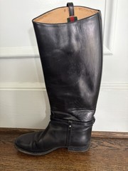 Gucci Black Leather Tall Riding Boots Equestrian Style Women’s US 7.5 MPN 246703