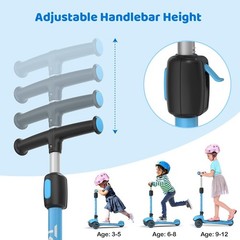 Kids Scooter, Light Up 3 Wheel Kick Scooters for Kids 3-12, Folding Scooters …