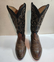 Tony Lama Men’s Brown Leather Western Boots, Size 8.5D, MPN RR4007
