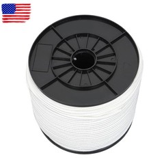 1/4 Inch × 500ft White Nylon Solid Braid Rope High UV & Abrasion Resistance