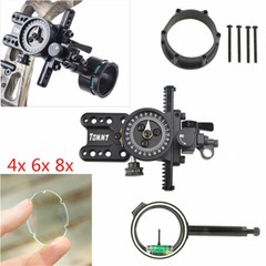 4x 6x 8x Compound Bow Sight 1 Pin Archery Micro Adjustable Pointer Adaptor Scope
