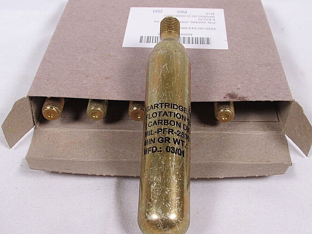 6 PACK 33g Inflatable Life Vest CO2 PFD Rearming Cartridge Cylinder Replacements