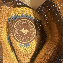 Peter Grimm New Multicolor Woven Straw Western Cowboy Hat Brown Blue Yellow