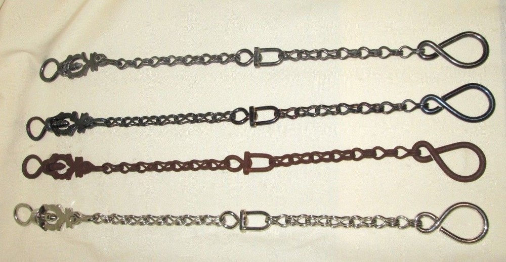 Rein Chains Prod. #BBR-11 – 14 inches long, Black, Blue, Patina, Stainless Steel