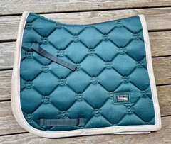 Equestrian Stockholm AMAZONITE Full Dressage Set – Pad, Bonnet, Boots EUC