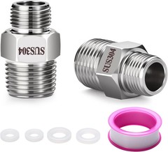 2 Pack Rv Faucet Adapter, NPT 1/2″ x 3/8″ Reducer Faucet Supply Line Adapter, St