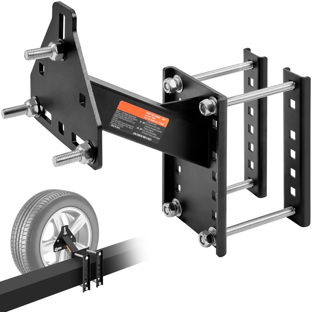 Spare Tire Carrier 160lb Trailer RV Mount Bracket Bolt Pattern Wheel Holder