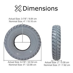 Primo Durotrap Pneumatic Tire with C9210 Tread 4 Ply Mobility Tire Light Gray