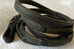 SCHOCKEMOHLE 54″ x 5/8″ (16mm) DuraSoft BLACK Leather GRIP Reins~NICE CONDITION