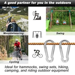 200PCS 2.36″ Spring Snap Hook Carabiner Clips, 260LBS Capacity for Camping, Leas