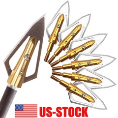 6/12pcs Archery 100 Grain Hunting Broadheads Arrowhead Point Bow Shooting Target