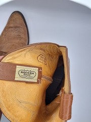 Nocona Brown Leather Western Men’s Boots Classic Patina USA Made 8.5 D Vintage