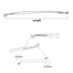 270-2400 AN3 1/8inch 28 Degree M10 Motorcycle Hydraulic Brake Line 900mm Black