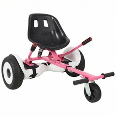 Hoverboard Go-Kart Seat Attachment, Adjustable Frame, Pink