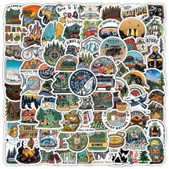 100 PCS Camping Outdoor Travel Hiking Nature Adventure Time Waterproof Stickers