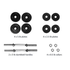 Amazon Basics Adjustable Dumbbell Hand Weight Set, 38 lb, Black