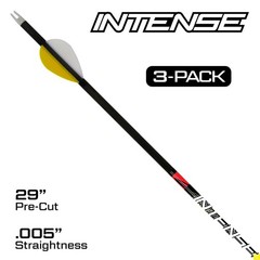 Instinct Intense 3-Pack Arrows 400 Spine 29″ – Pre-Cut – Arrows with .005″ St…