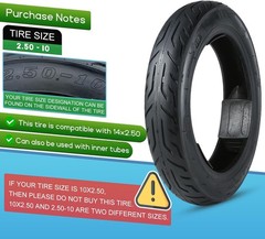 2.50-10 Dirt Bike Tire Street Tire Compatible with 14×2.50 14×2.5 60/100-10 e…