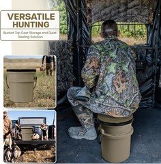 YETI 5 Gallon Bucket Seat – 360-Degree Swivel Lid, Cushion for Fishing, Hunti…