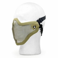 Airsoft Face Mask Half Metal Wired Steel Mesh Protection Gear Tactical Tan