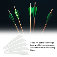 50 Pack Arrows Vanes 4 Inch Arrow Feather Right Wing White for DIY