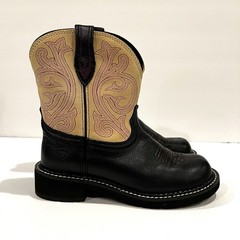 Ariat Fatbaby Heritage Western Cowgirl Boots Womens Size 6 Black Cream 10021464