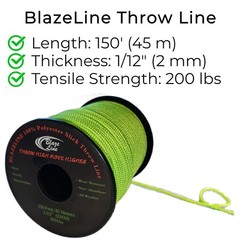 Arborist Climbing Throw Line 2 mm (1/12 in) 150 ft Spool Cord 200 lbs Tensile
