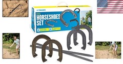 Gold & Silver Powder-Coated Horseshoe Game Set – Perfect for Backyard Gatherings