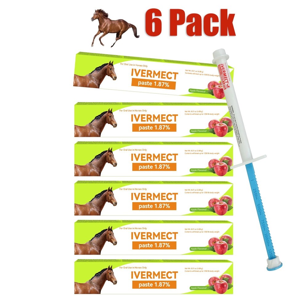 6 Pack In Box Paste Horse Dewormer Apple Flavor wormer US EXP1/2028